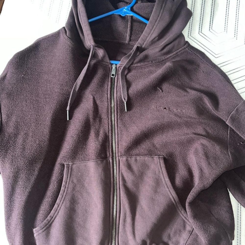 vitality brown zip up